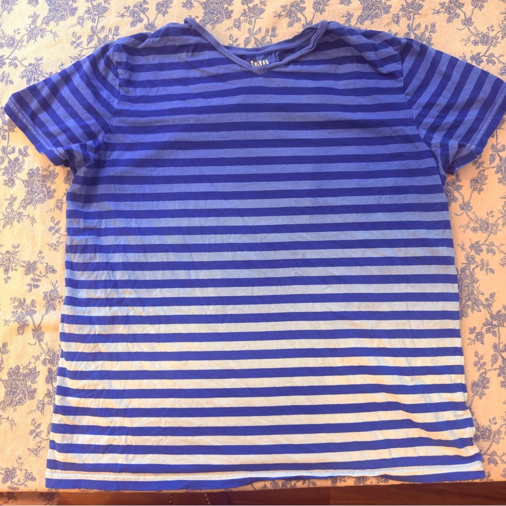H&M Men's Blue Striped Short Sleeve Tee